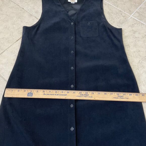 Talbots Petites Vintage Button Front Sleeveless MIDI Shift Dress Sz 12P pockets - Picture 7 of 11